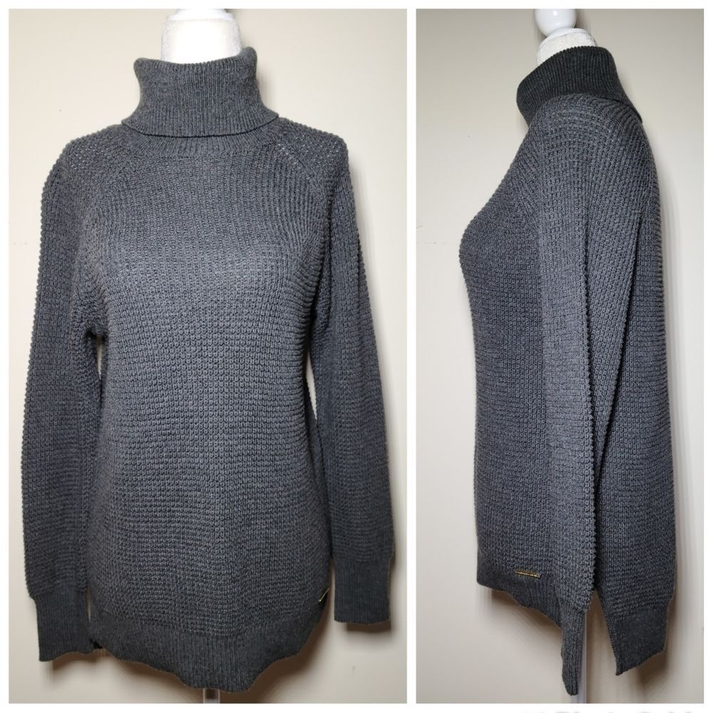 NWT|Michael Kors Grey Knit Long Sleeve Turtleneck Sweater, XS